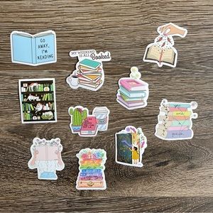 Bookish Vinyl Stickers, Set of 10
